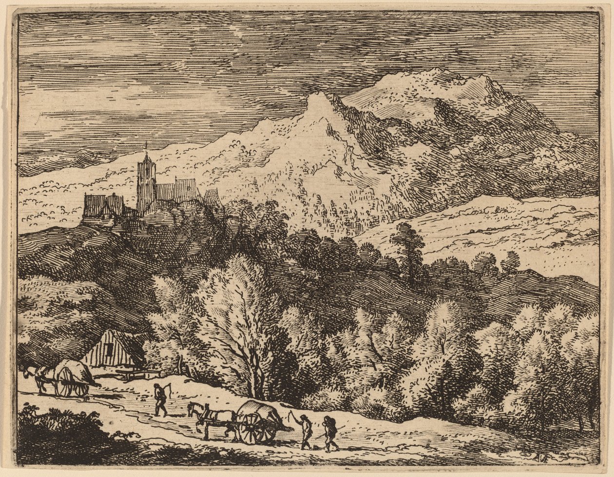 Twee Karren, waarschijnlijk ca. 1645-1656 door Allart van Everdingen