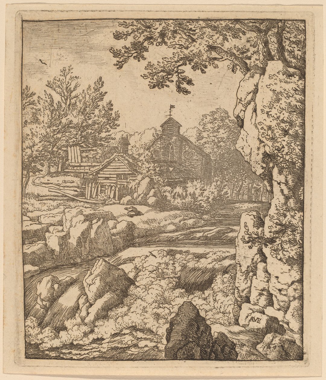 Waterval, waarschijnlijk ca. 1645-1656 door Allart van Everdingen