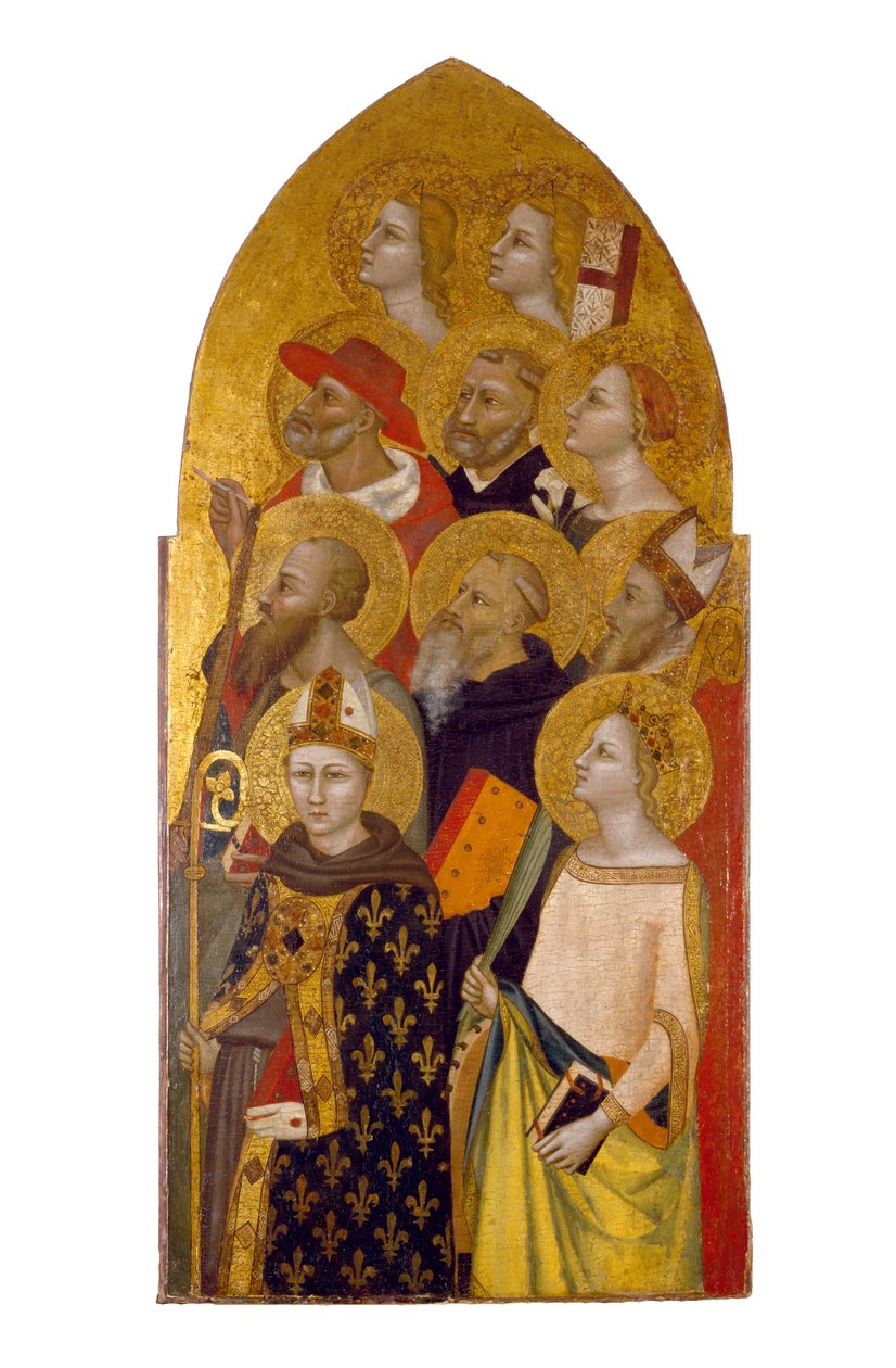 Heiligen en Engelen, ca. 1360-70 door Allegretto Nuzi