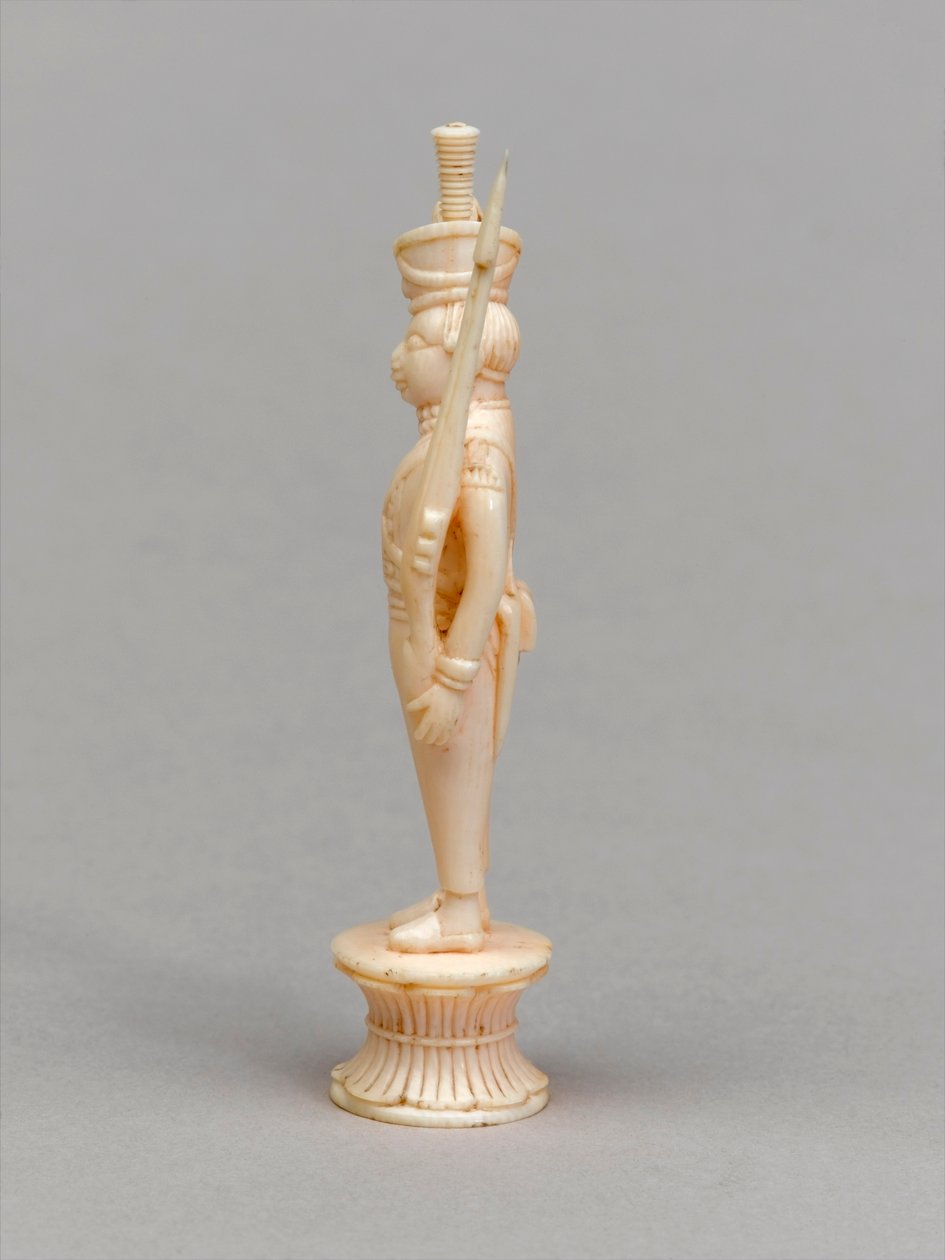 Witte pion, schaakstuk, India, ca. 1820 door Allen Edward Everitt