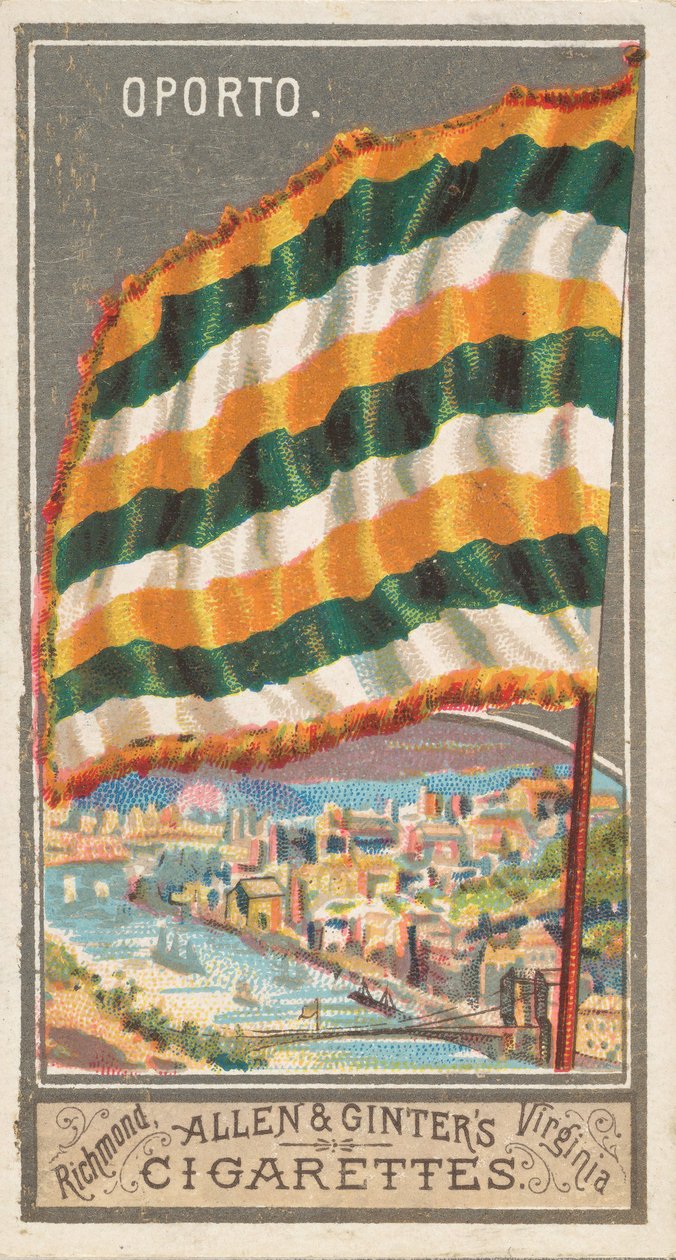 Oporto, uit de City Flags-serie N6 voor Allen & Ginter Cigarettes Brands, 1887 door Allen and Ginter