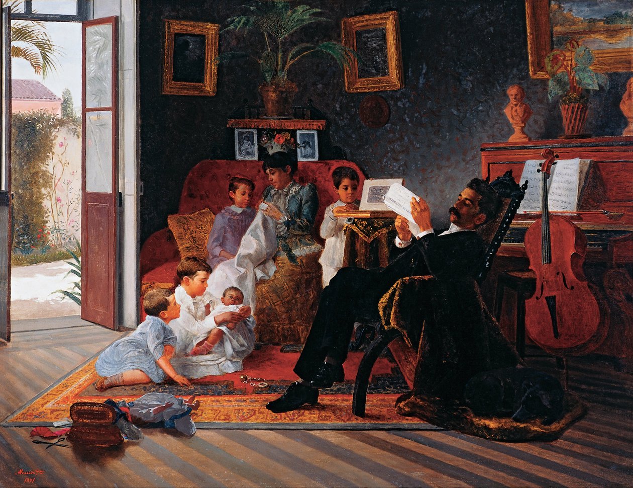 Scène van de familie van Adolfo Pinto door Almeida Júnior