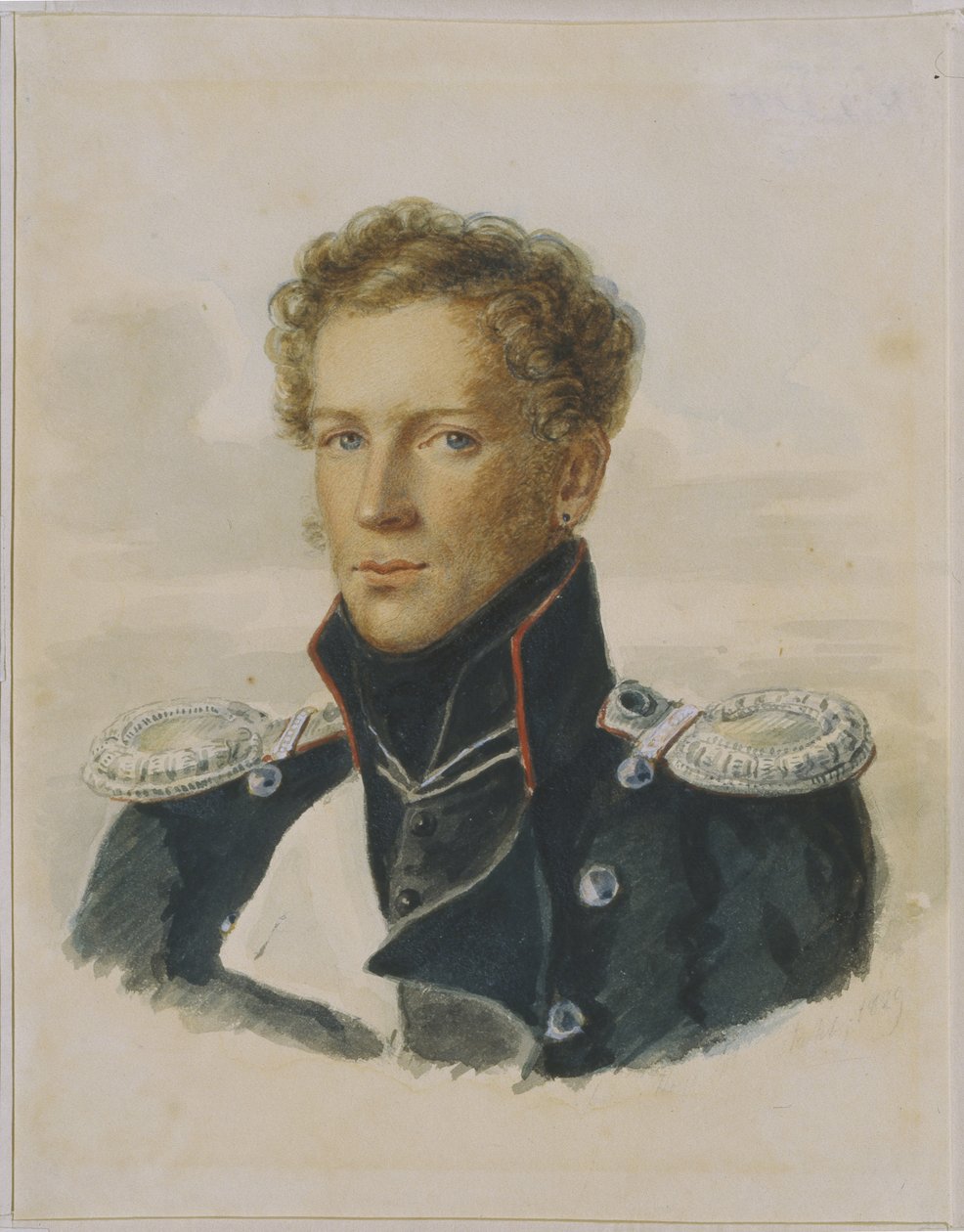 Sergey Lanskoy 1789-1832, Officier van de Chevalier Garde, 1829 door Alois Gustav Rockstuhl