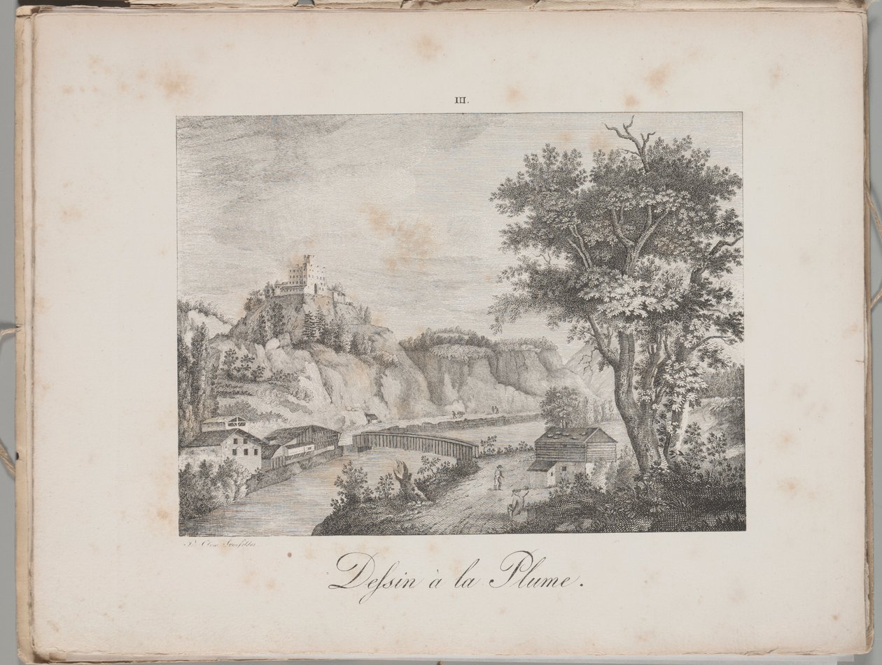 Kunst van de Lithografie: Landeck in Tirol, Plaat III door Alois Senefelder