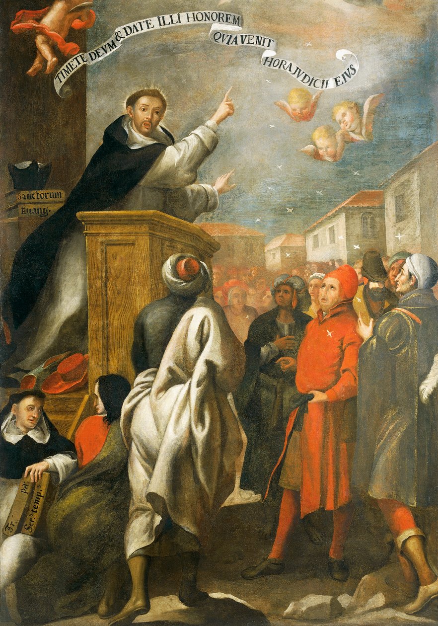 St. Vincent Ferrer predikt tot de jongeren van Salamanca, door Alonso Antonio Villamor door Alonso Antonio Villamor