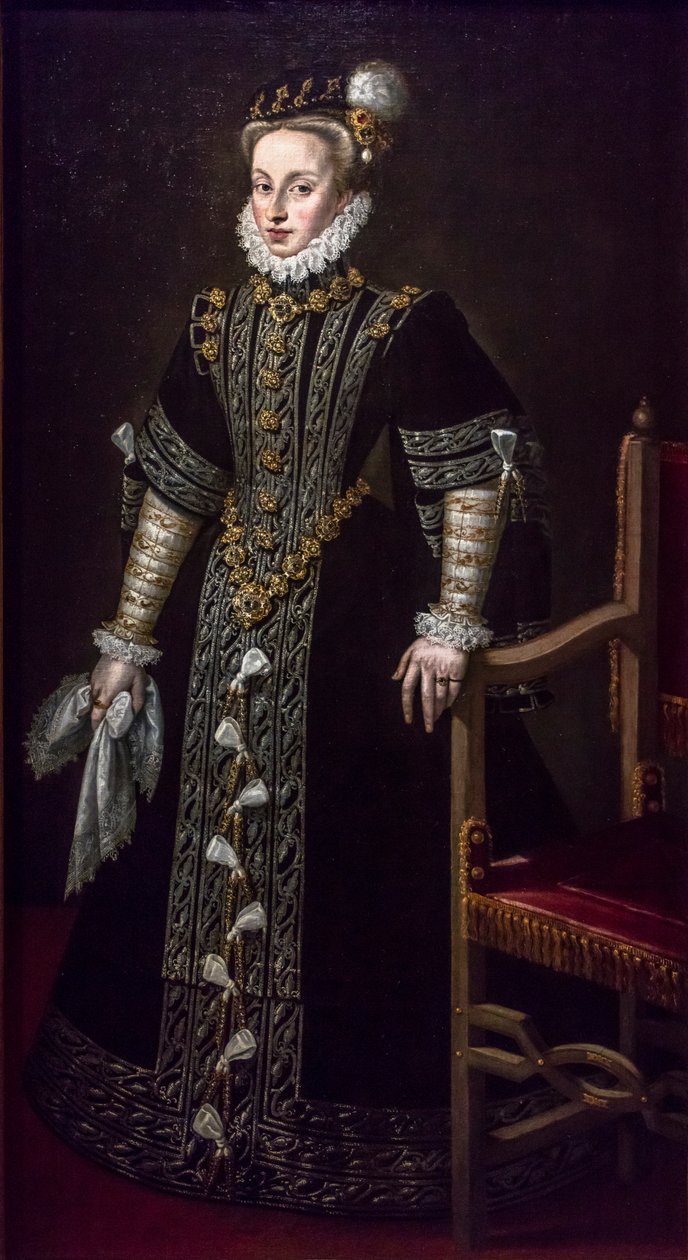 Portret van Anne van Oostenrijk door Alonso Sanchez Coello