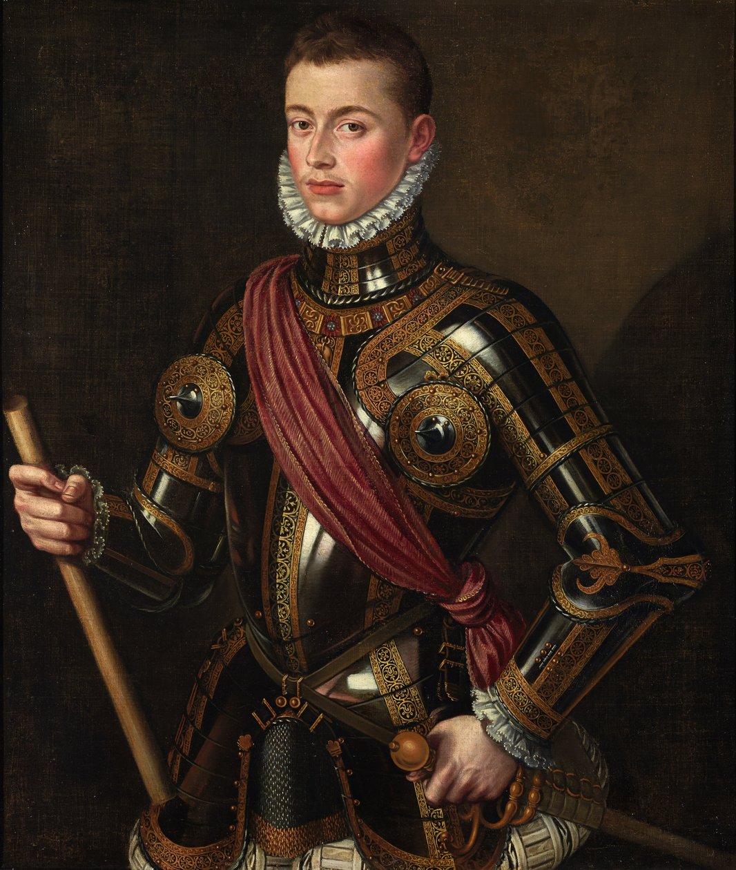Spaans:  Don Juan de Austria armado Don Juan van Oostenrijk gewapend door Alonso Sánchez Coello