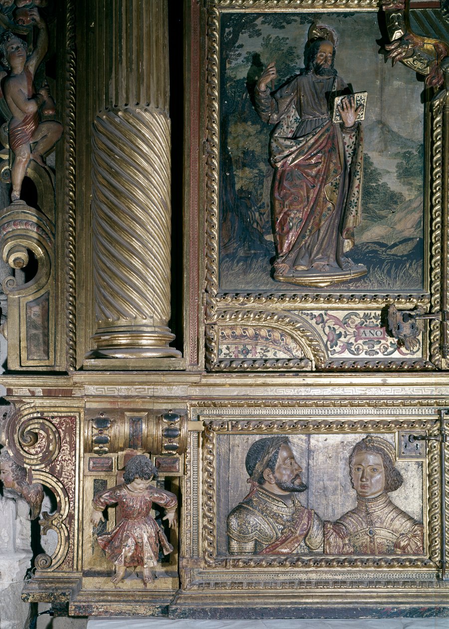 Detail van een reliekschrijn altaar door Alonso de Mena