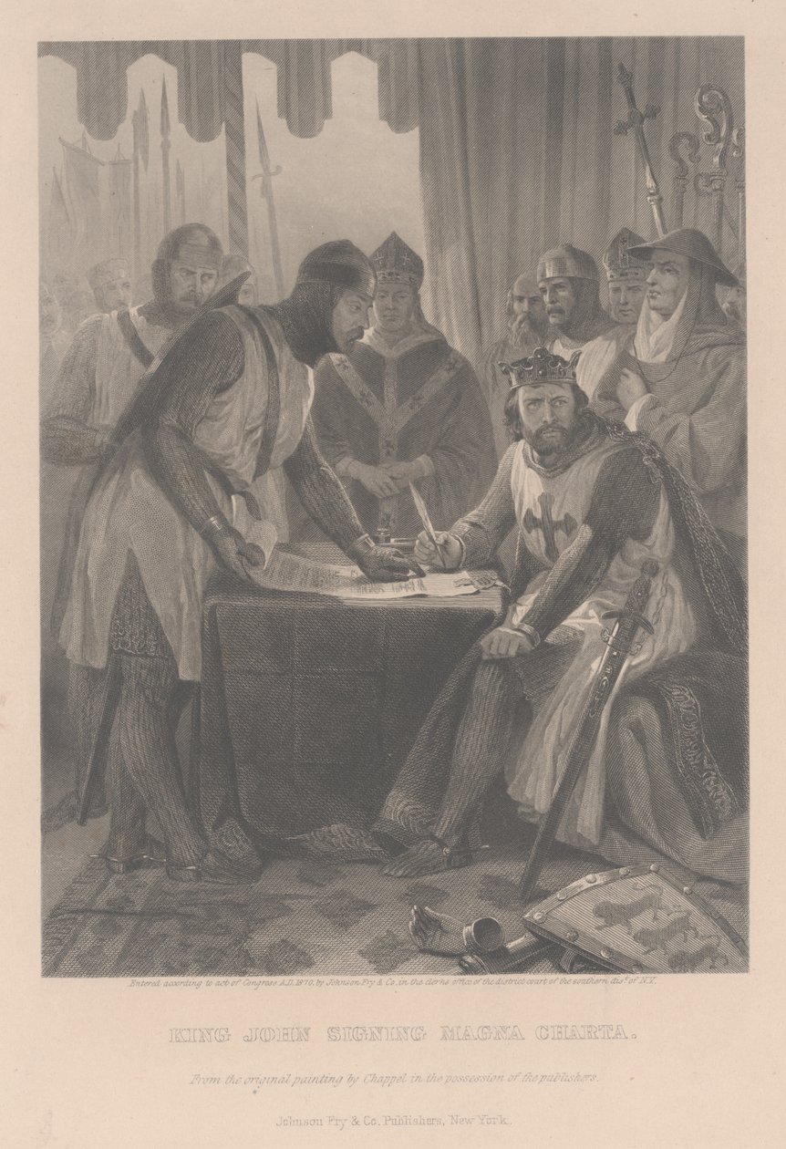 Jan, Koning van Engeland, 1870 door Alonzo Chappel