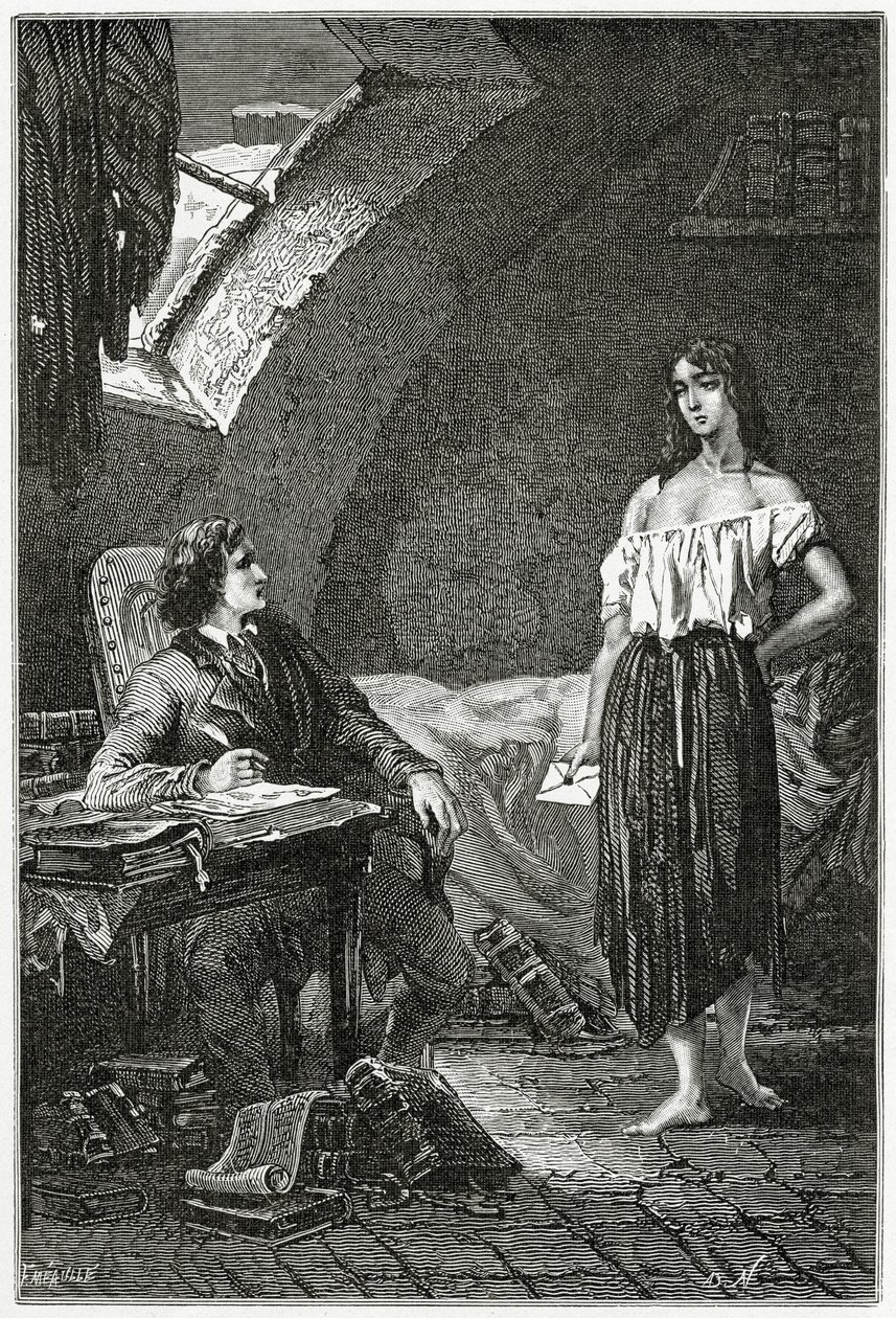 Illustratie uit Les Misérables, 19e eeuw door Alphonse Marie de Neuville
