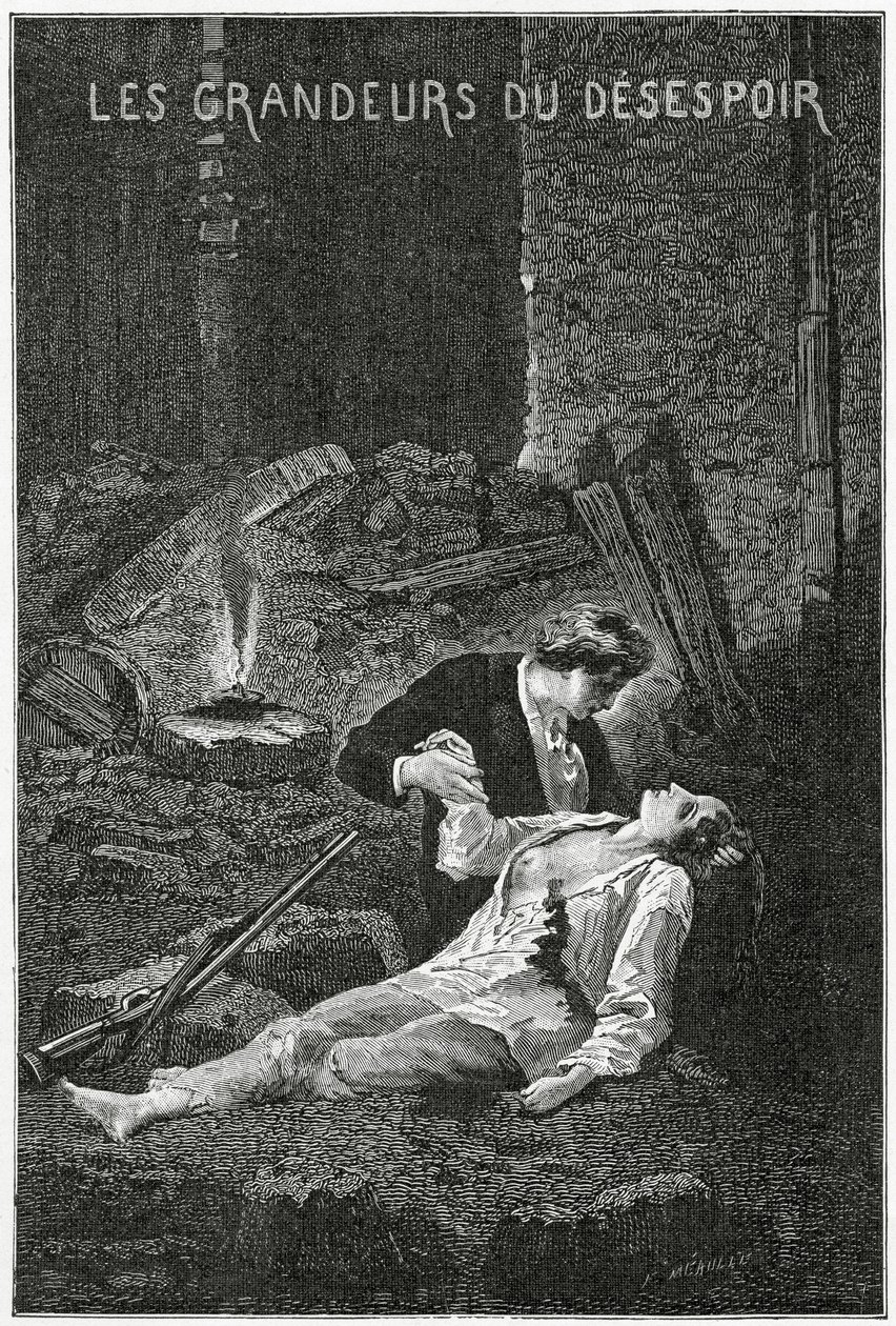 Les Grandeurs du Desespoir - Illustratie uit Les Misérables, 19e eeuw door Alphonse Marie de Neuville