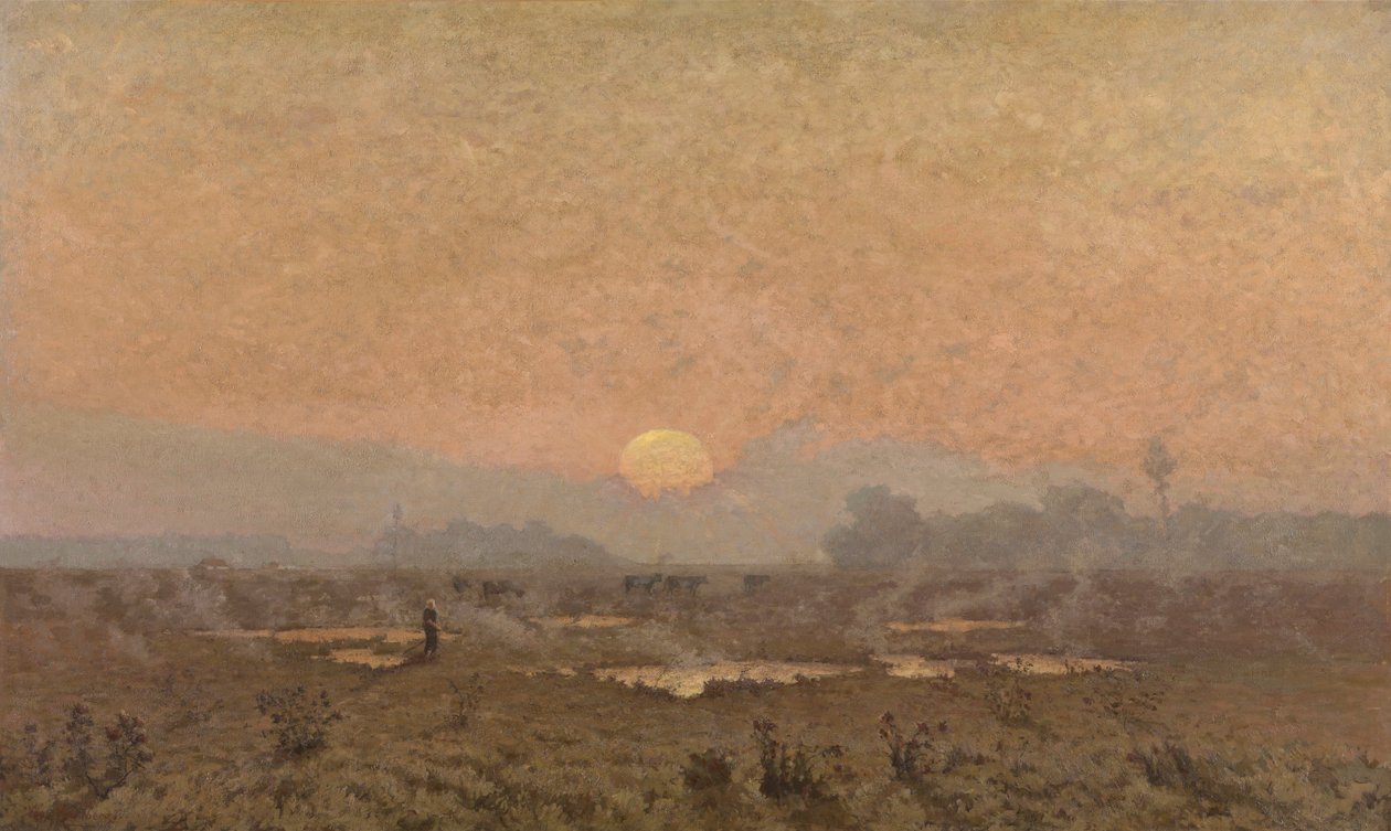 Zonsopgang in de Kempen door Alphonse Asselbergs