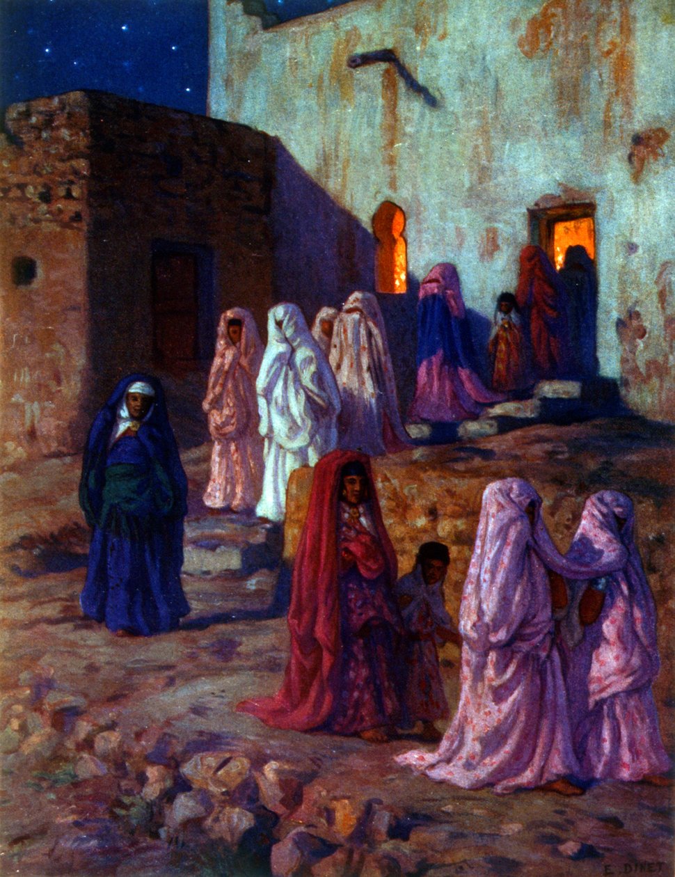 Illustratie van moslim Arabische vrouwen die 