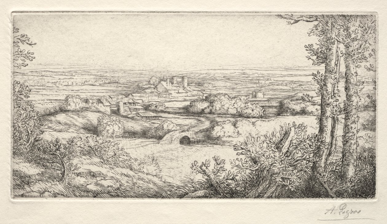 Een vallei in Bourgondië (Une Vallée en Bourgogne) door Alphonse Legros