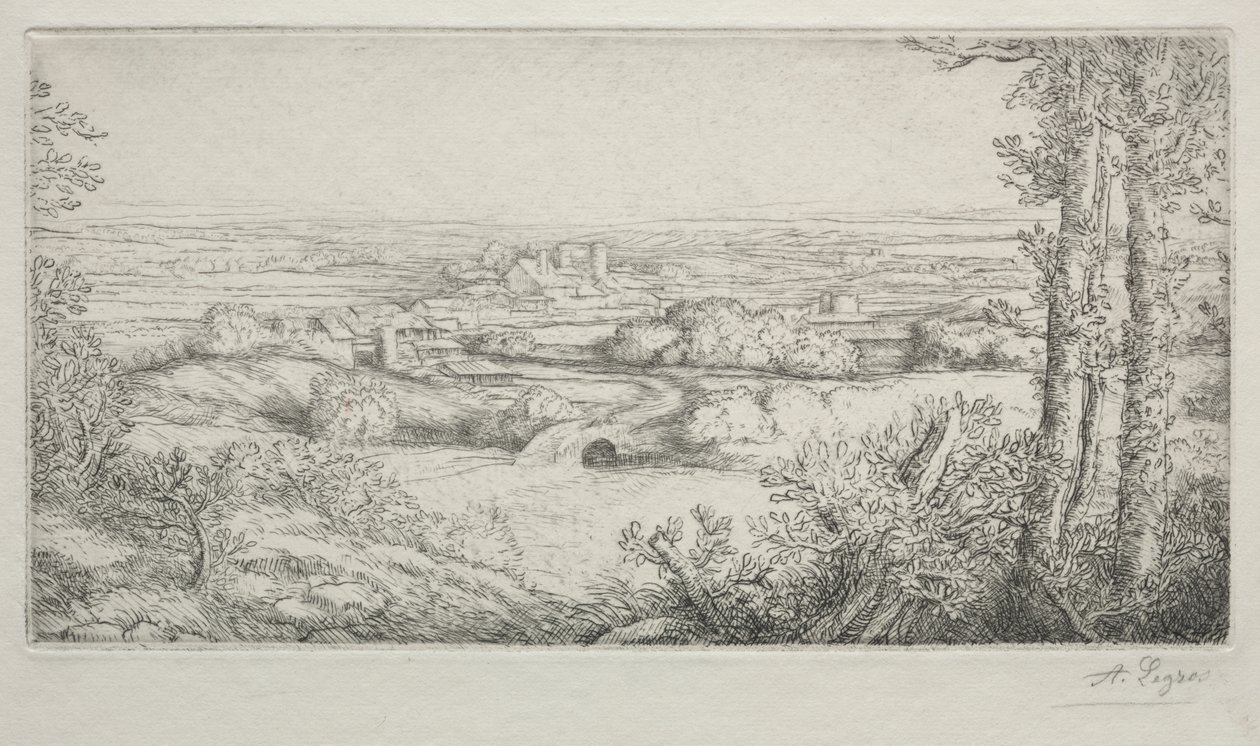 Een vallei in Bourgondië door Alphonse Legros