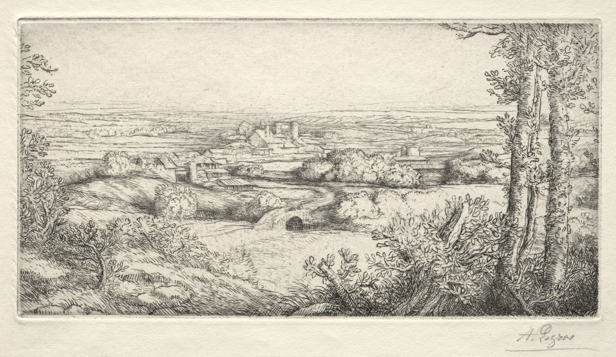 Een vallei in Bourgondië (Une Vallée en Bourgogne) door Alphonse Legros