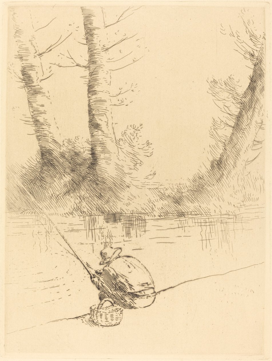 Visser Le pecheur a la ligne door Alphonse Legros