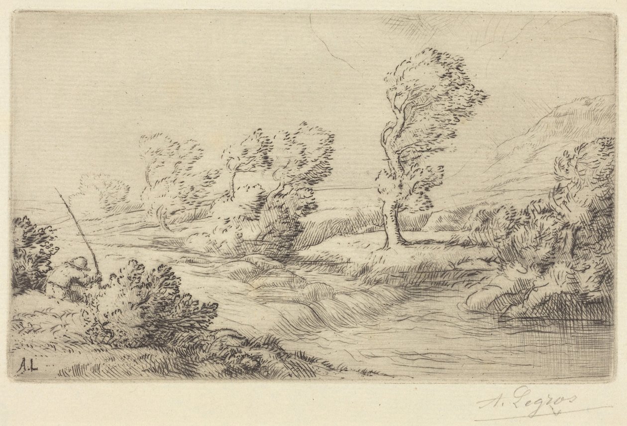Oevers van de Marne door Alphonse Legros