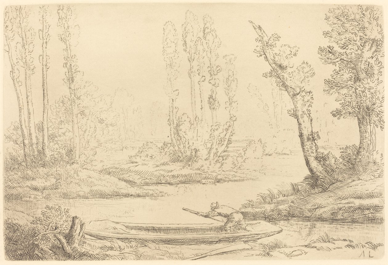 Oevers van de Somme bij Amiens door Alphonse Legros