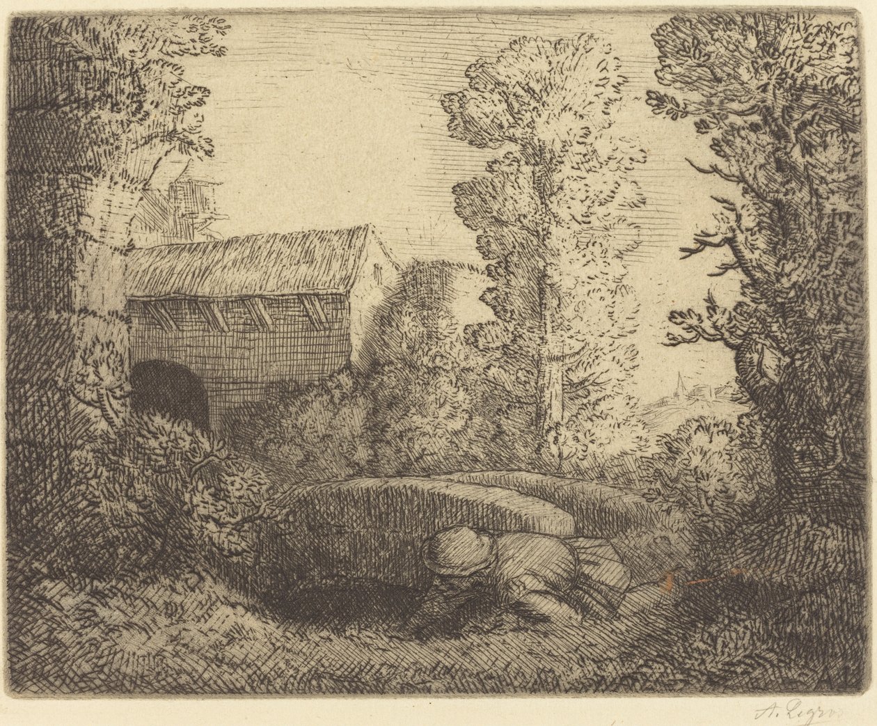 Brug bij de Molen door Alphonse Legros