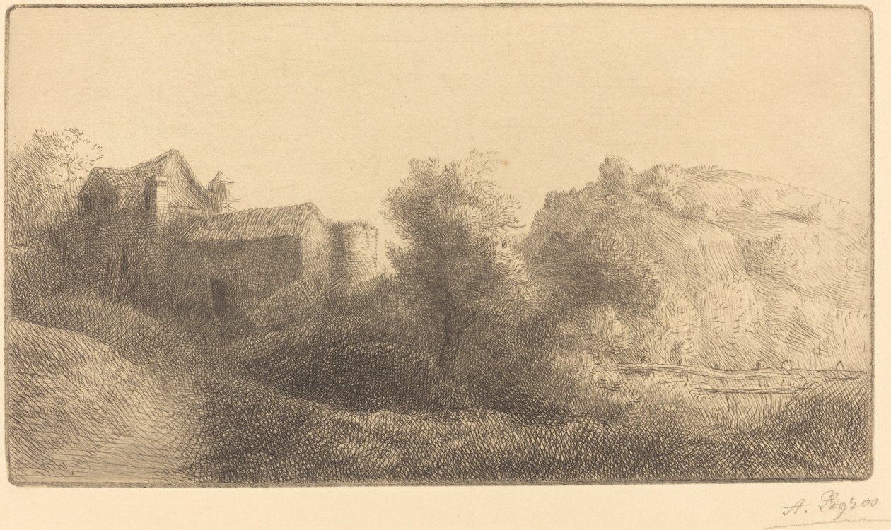 Brug bij de Molen Le pont du moulin door Alphonse Legros