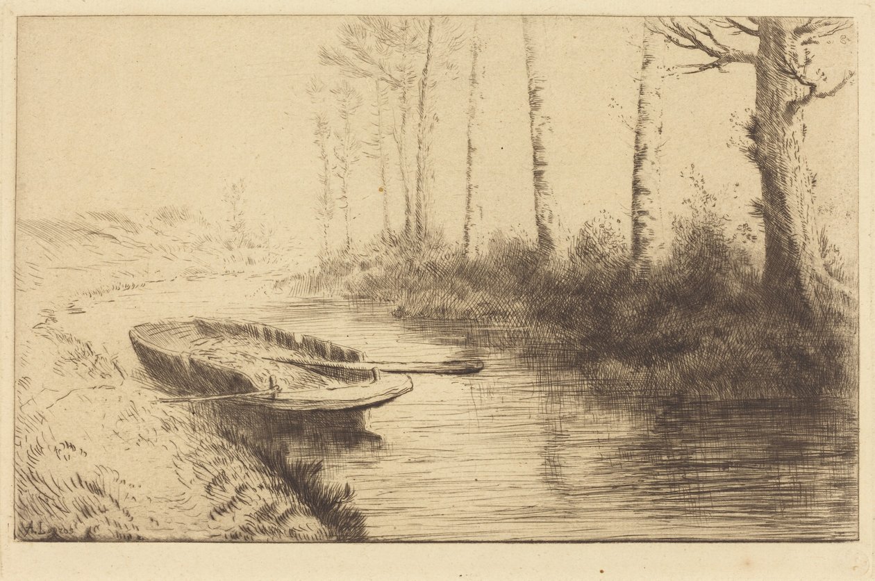 Canal Seen by Morning Light (Het kanaal: ochtendeffect) door Alphonse Legros