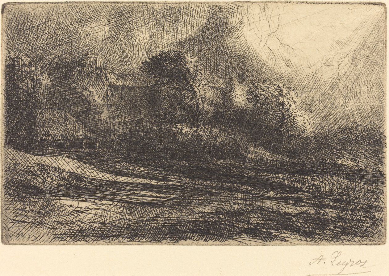 Chailli gezien in een storm door Alphonse Legros