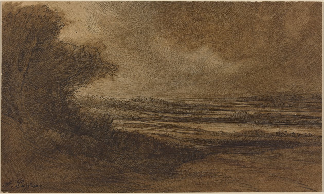 Het platteland van Bourgondië [voorkant] door Alphonse Legros