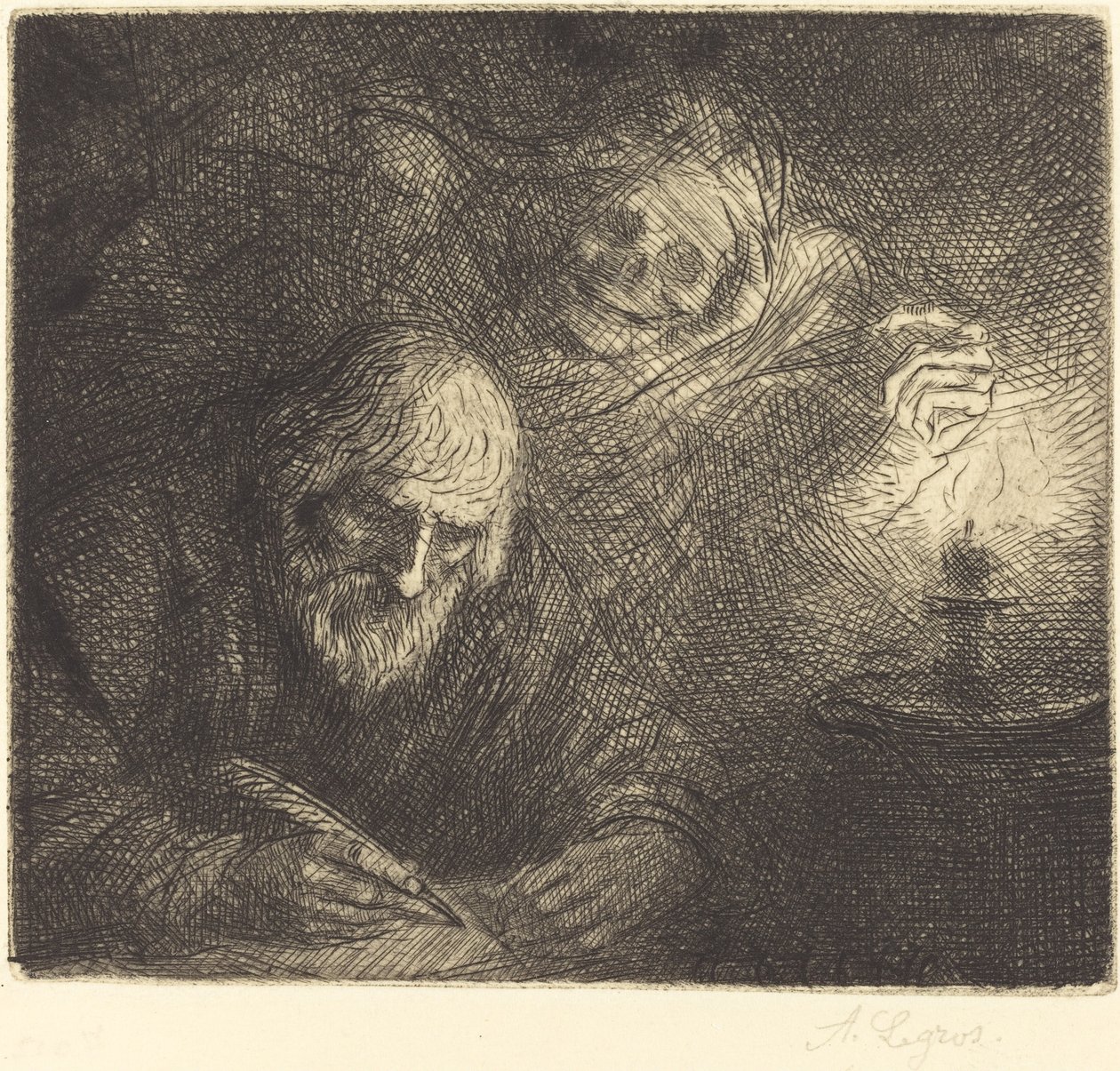 De Dood en de Filosoof (La mort et le philosophe) door Alphonse Legros