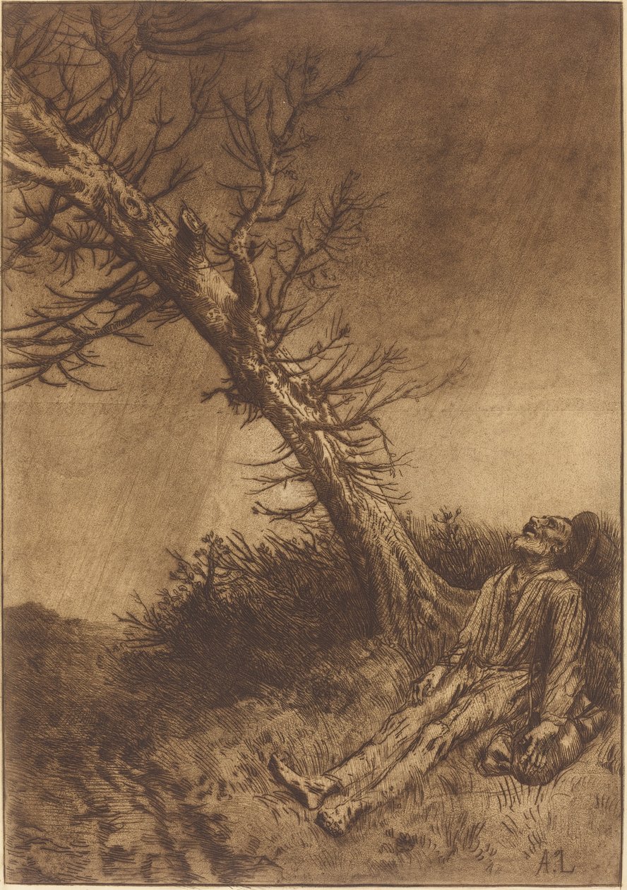 De dood van de zwerver La mort du vagabond door Alphonse Legros