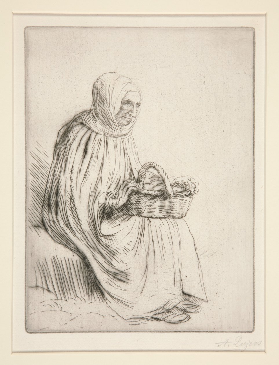 Marktvrouw door Alphonse Legros