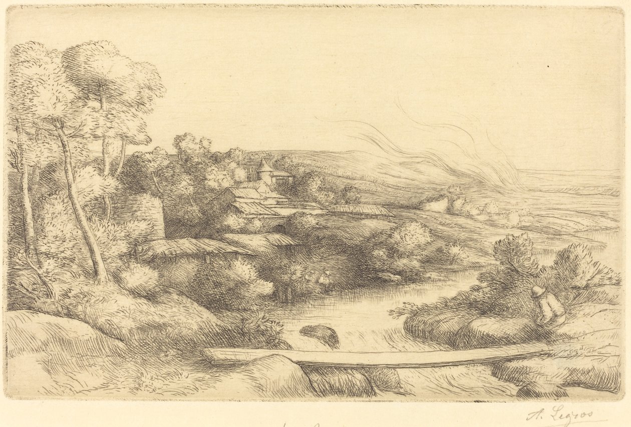 Voetbrug La passerelle door Alphonse Legros