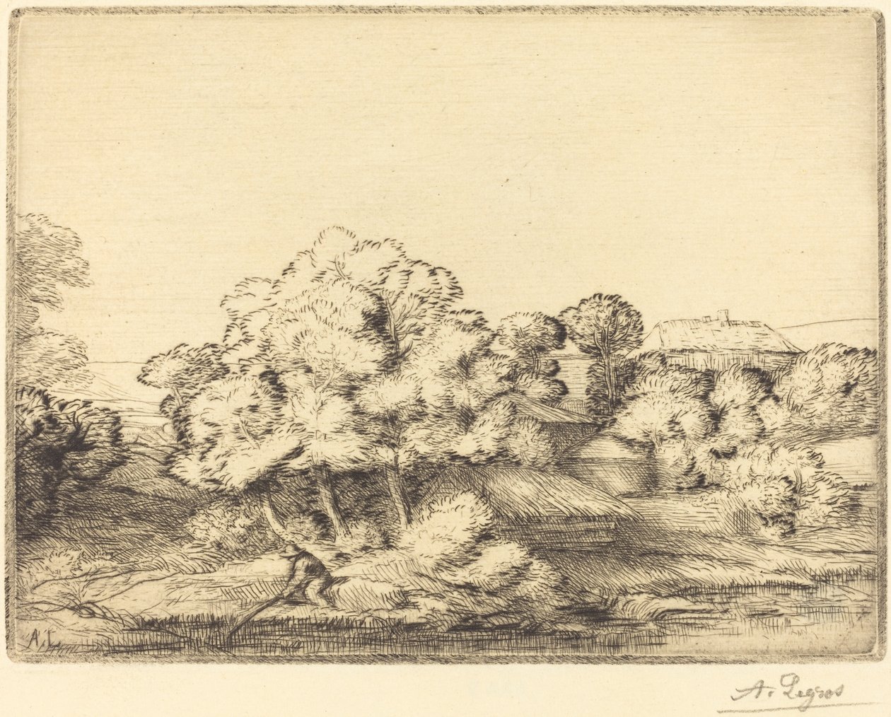Hamlet bij het meer door Alphonse Legros
