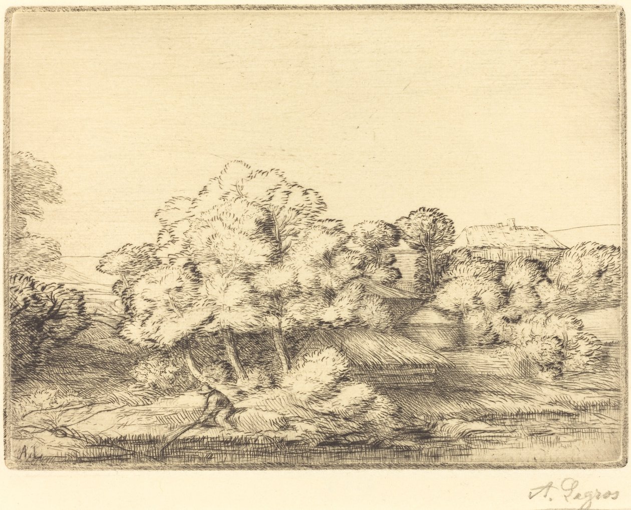Hamlet bij het meer door Alphonse Legros