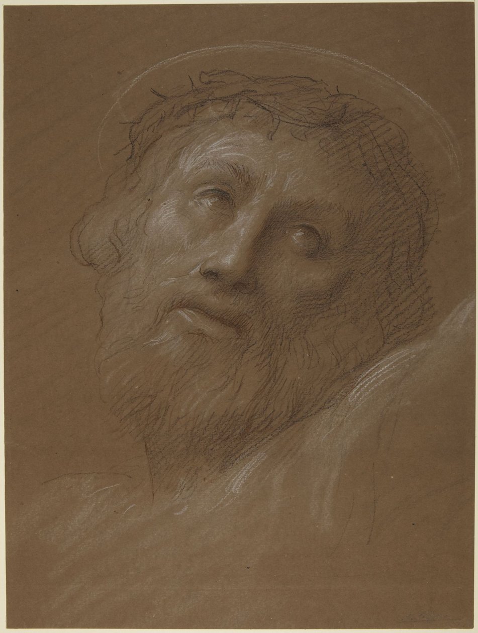 Hoofd van Christus met doornenkroon door Alphonse Legros