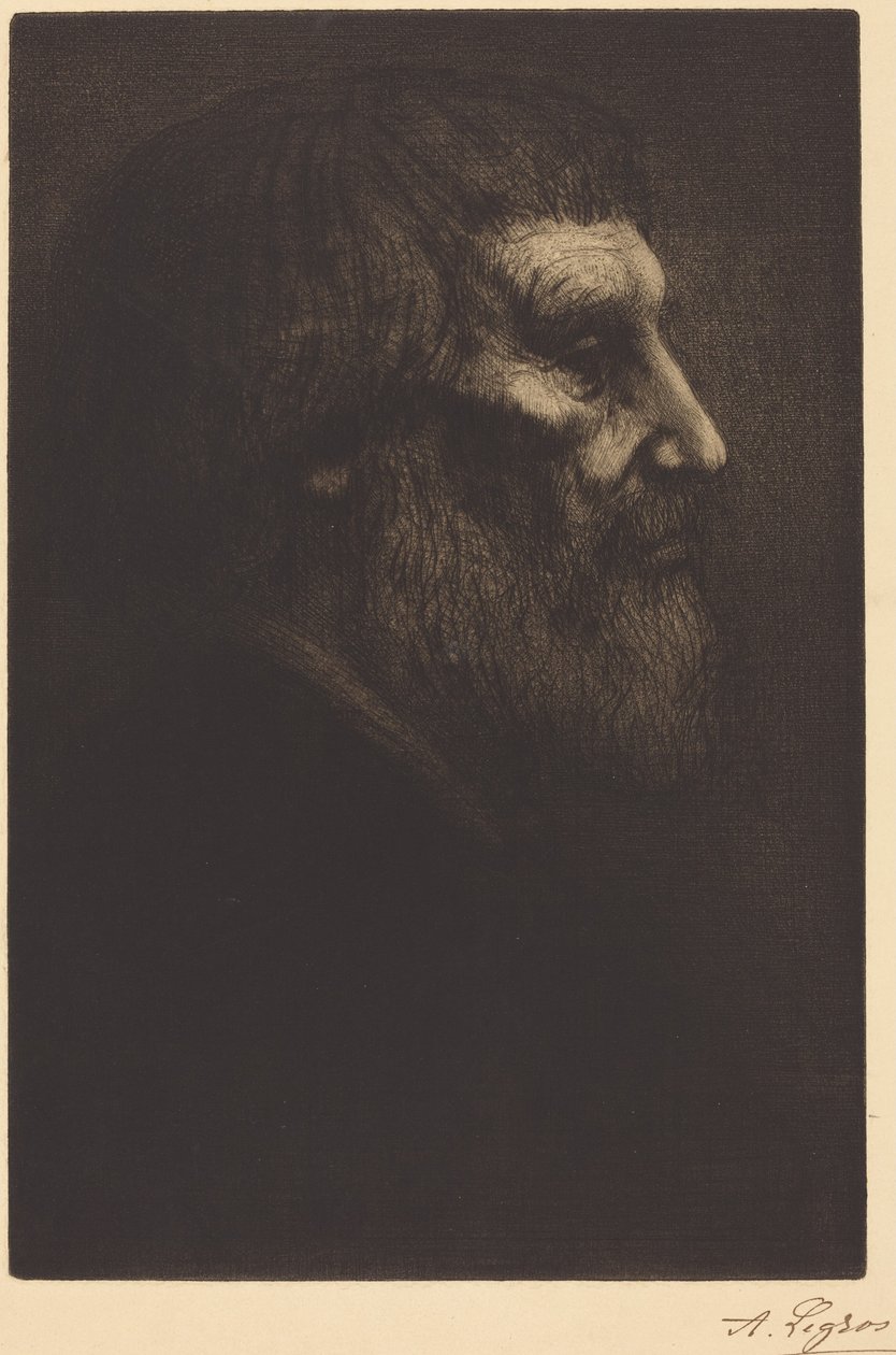 Hoofd van een bedelaar (Tête de mendiant) door Alphonse Legros