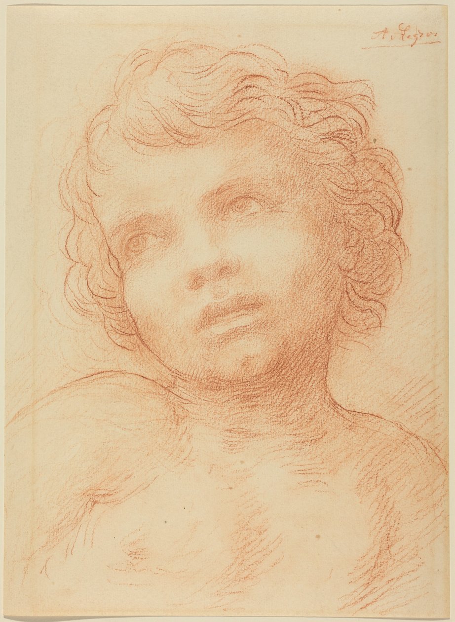 Hoofd van een kind door Alphonse Legros