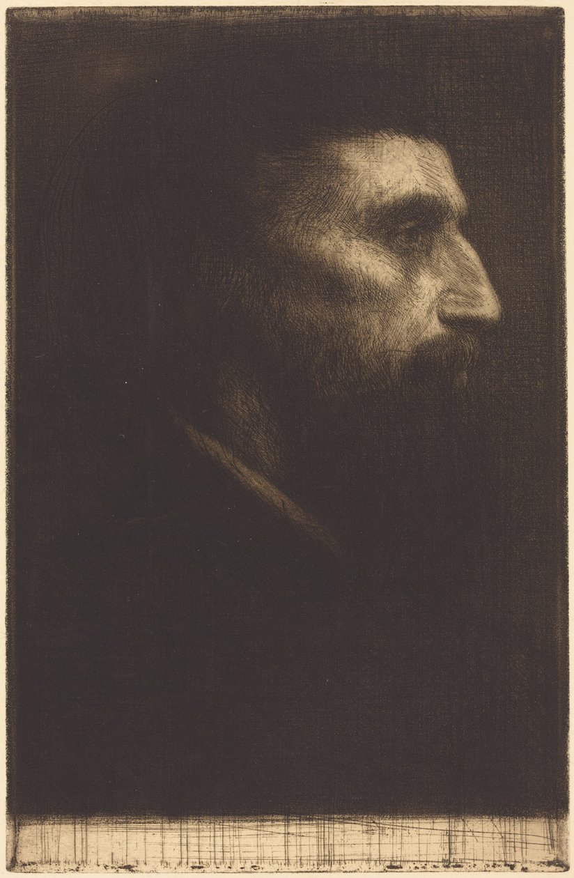Head of a Man (Mannenhoofd) door Alphonse Legros