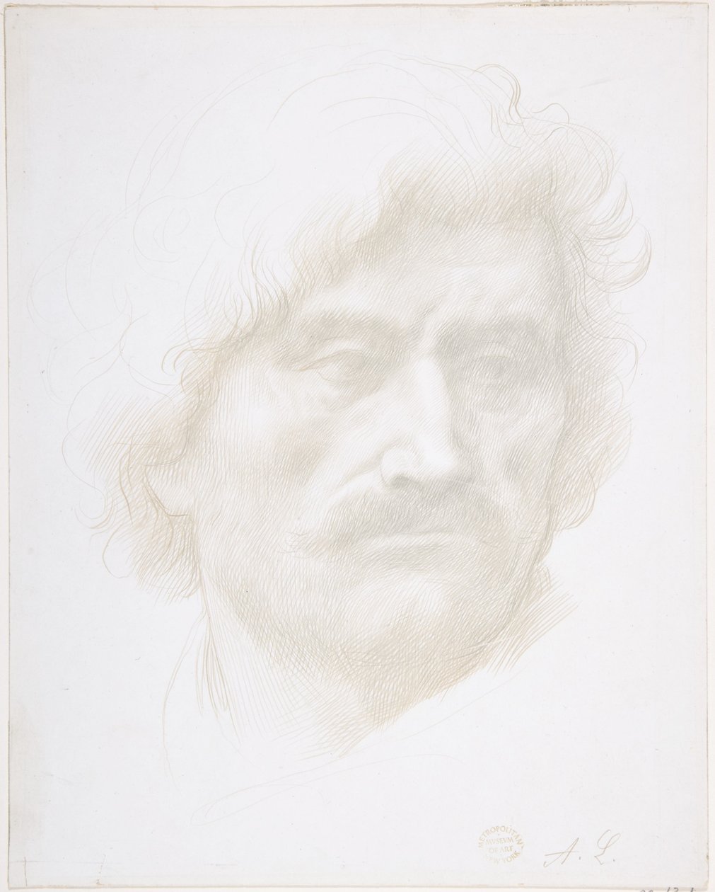 Kop van een man door Alphonse Legros