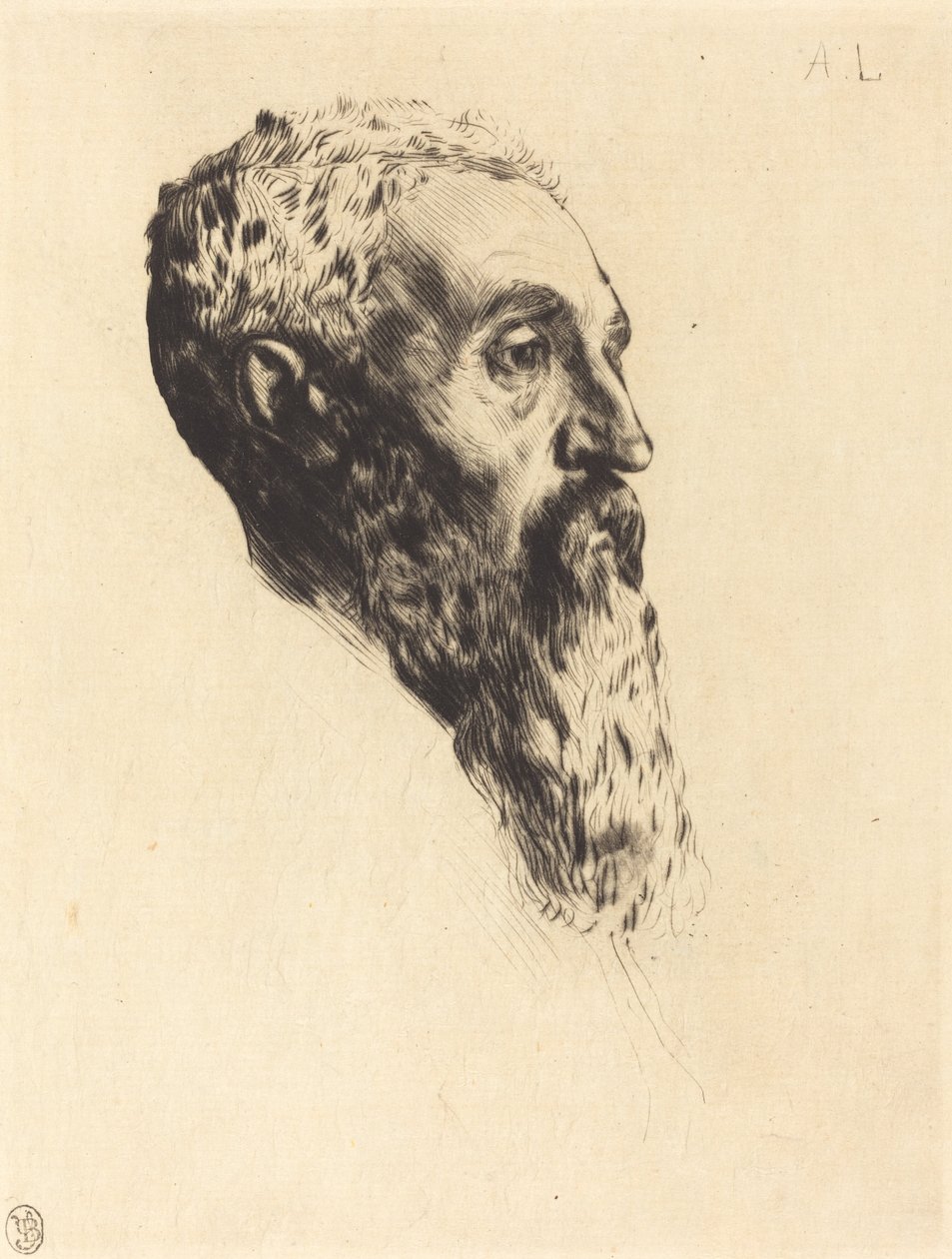 Hoofd van een Model (Tete de modele) door Alphonse Legros