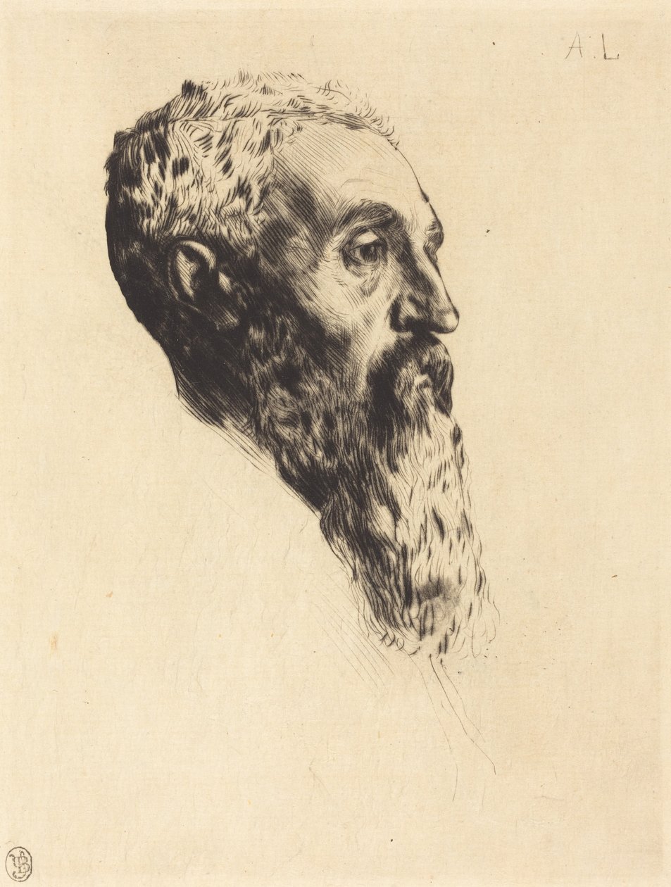 Hoofd van een model door Alphonse Legros