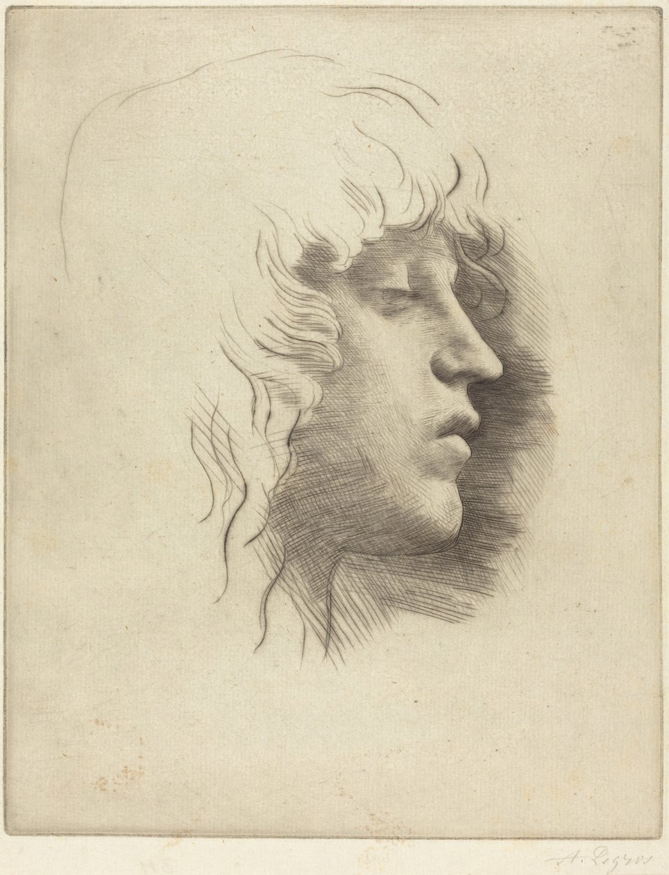 Head of a Young Girl (Hoofd van een jong meisje) door Alphonse Legros