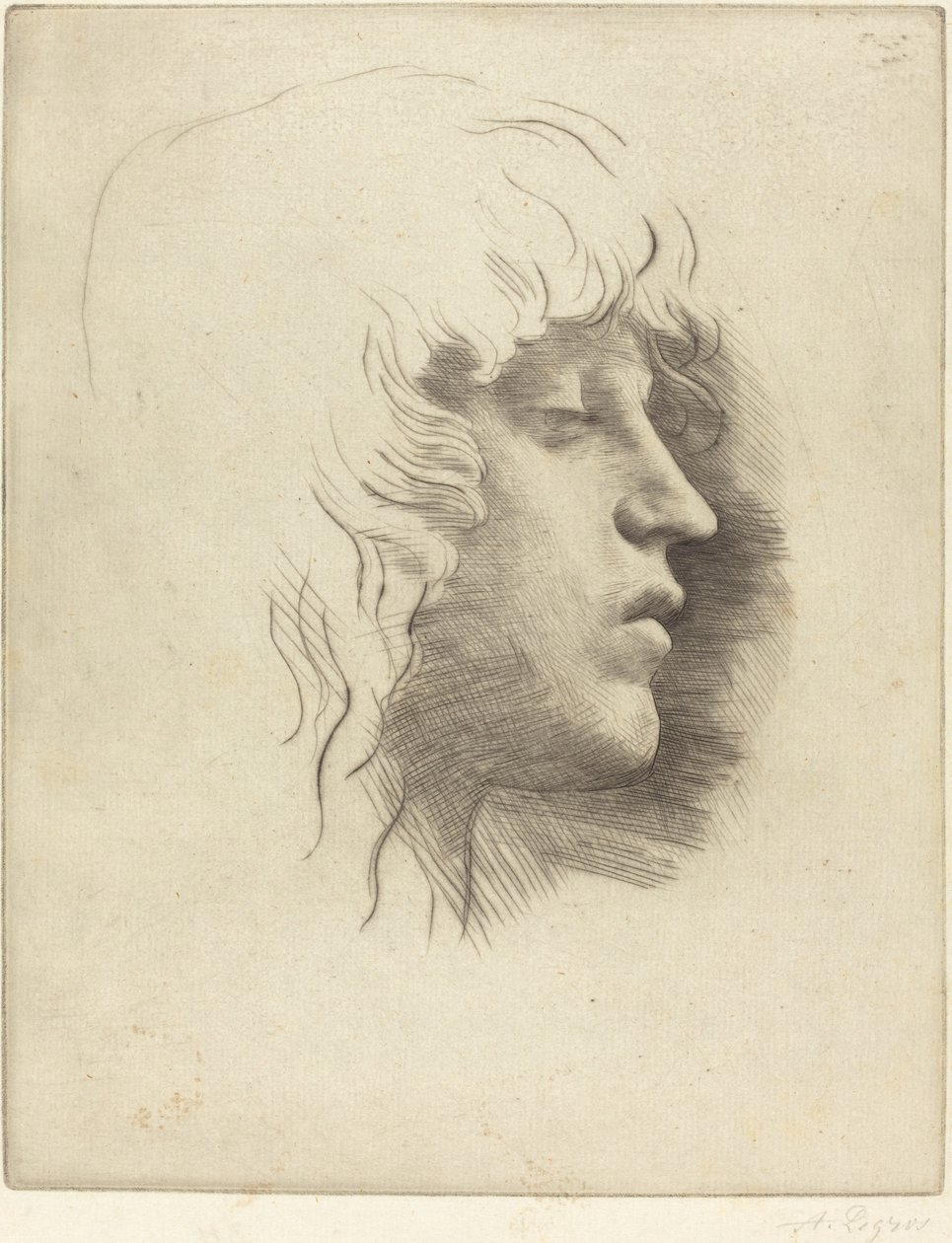 Hoofd van een jong meisje door Alphonse Legros