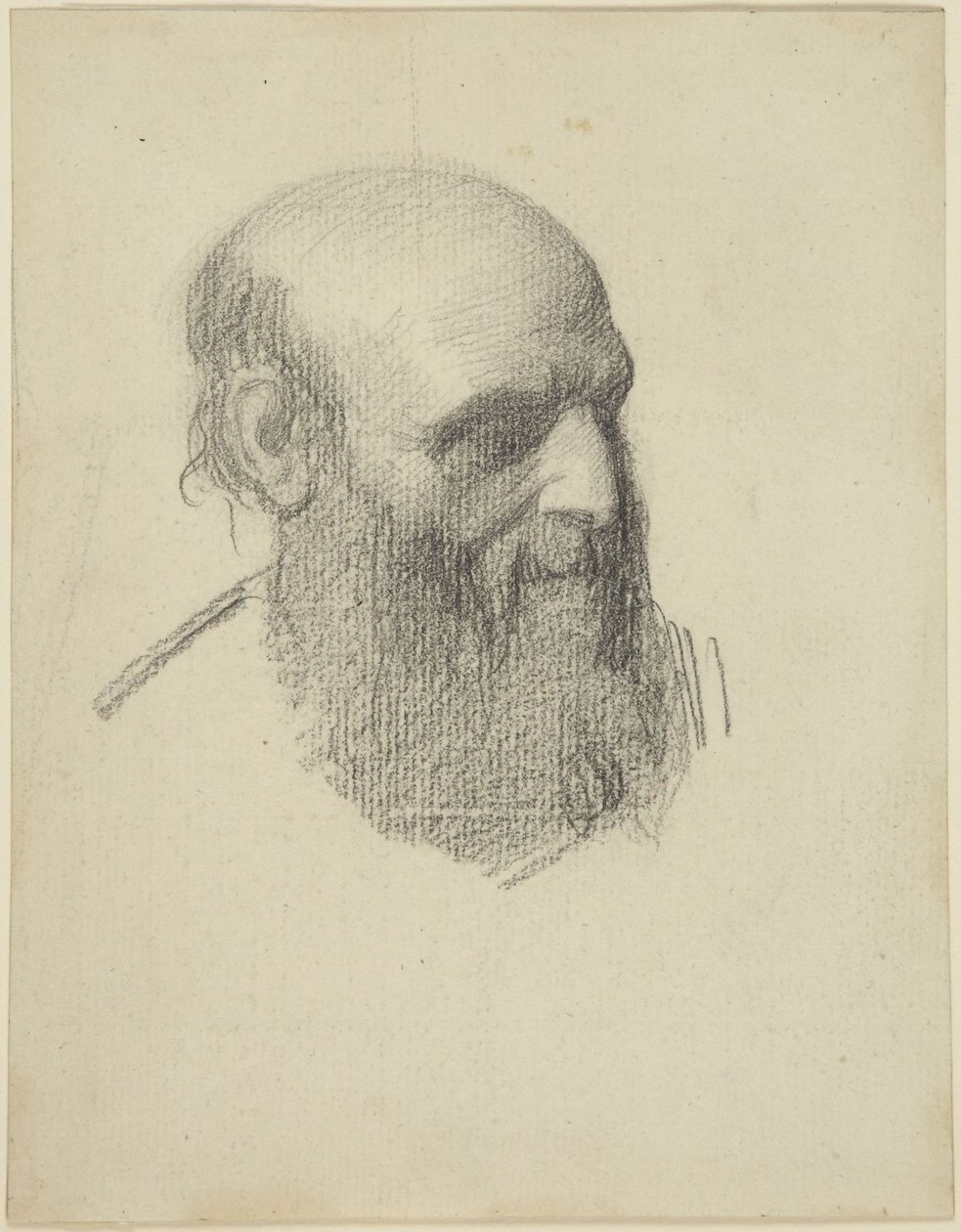 Hoofd van een man met een baard door Alphonse Legros