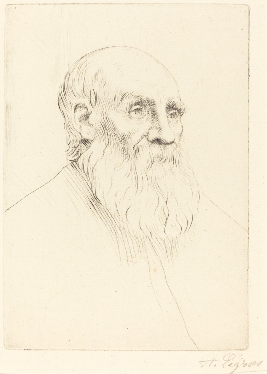 Hoofd van een Oude Man (Etude de tête) door Alphonse Legros