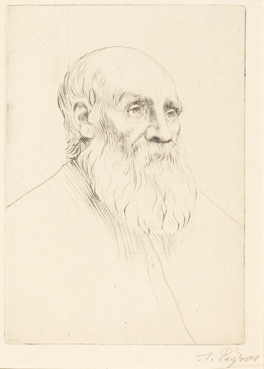 Hoofd van een oude man (kopstudie) door Alphonse Legros