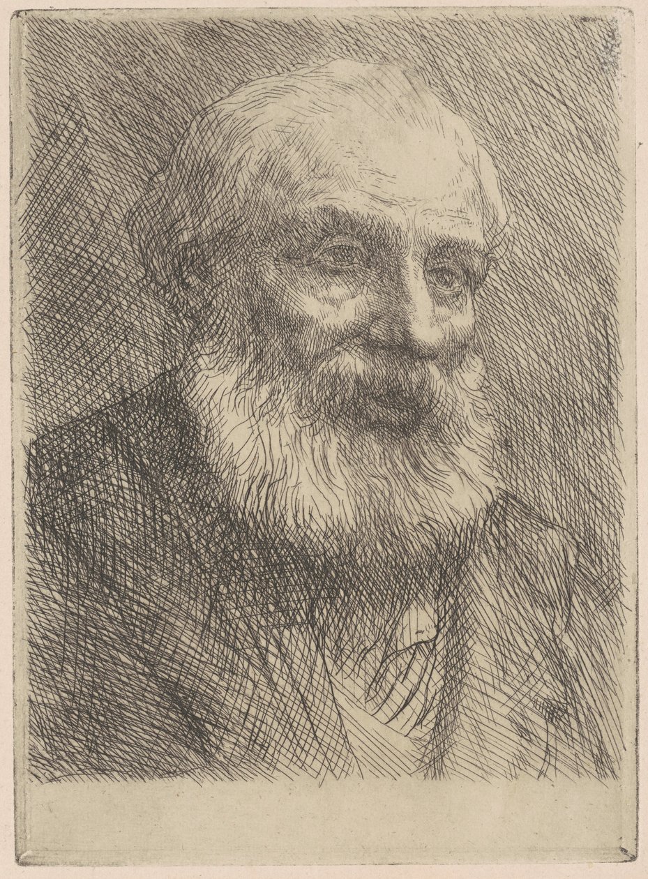 Hoofd van een oude man door Alphonse Legros