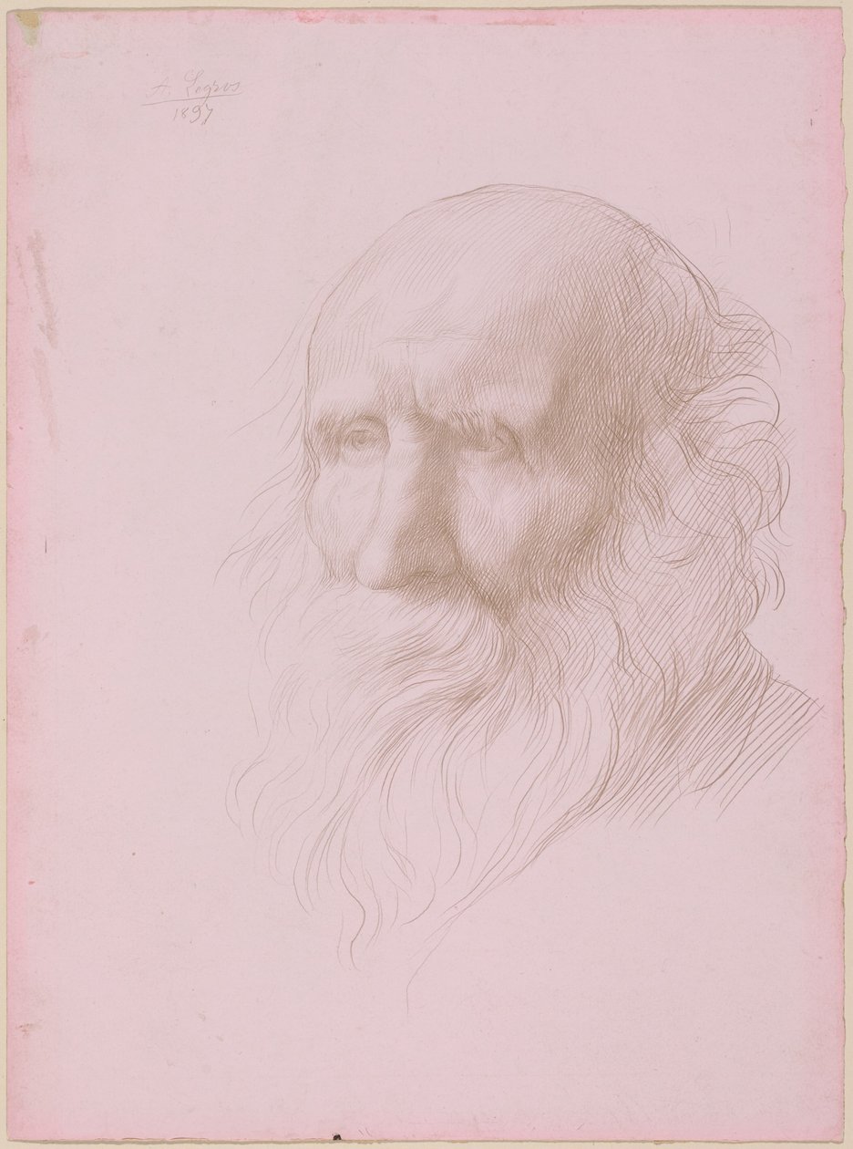Kop van een oude man door Alphonse Legros