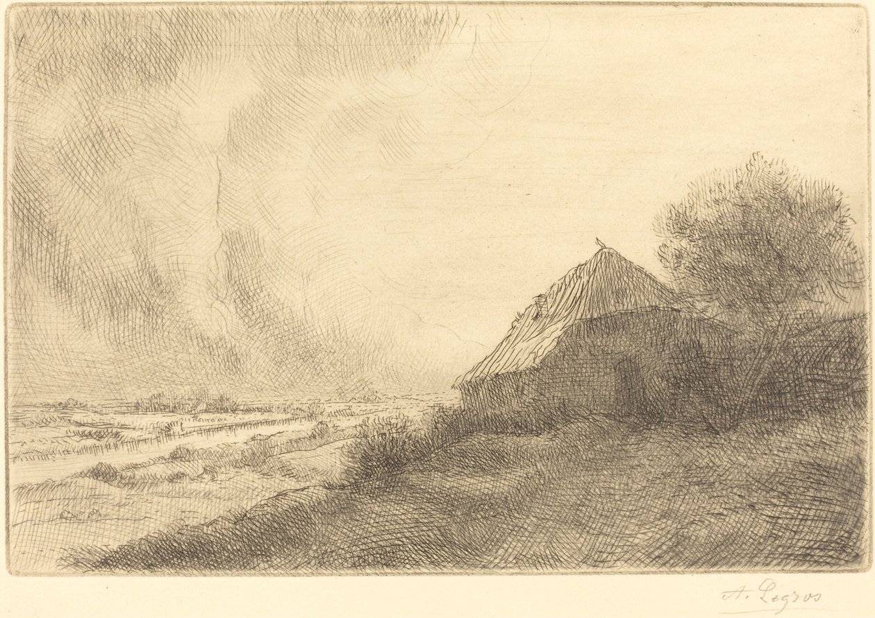 Hut op een Heuvel Masure sur la colline door Alphonse Legros