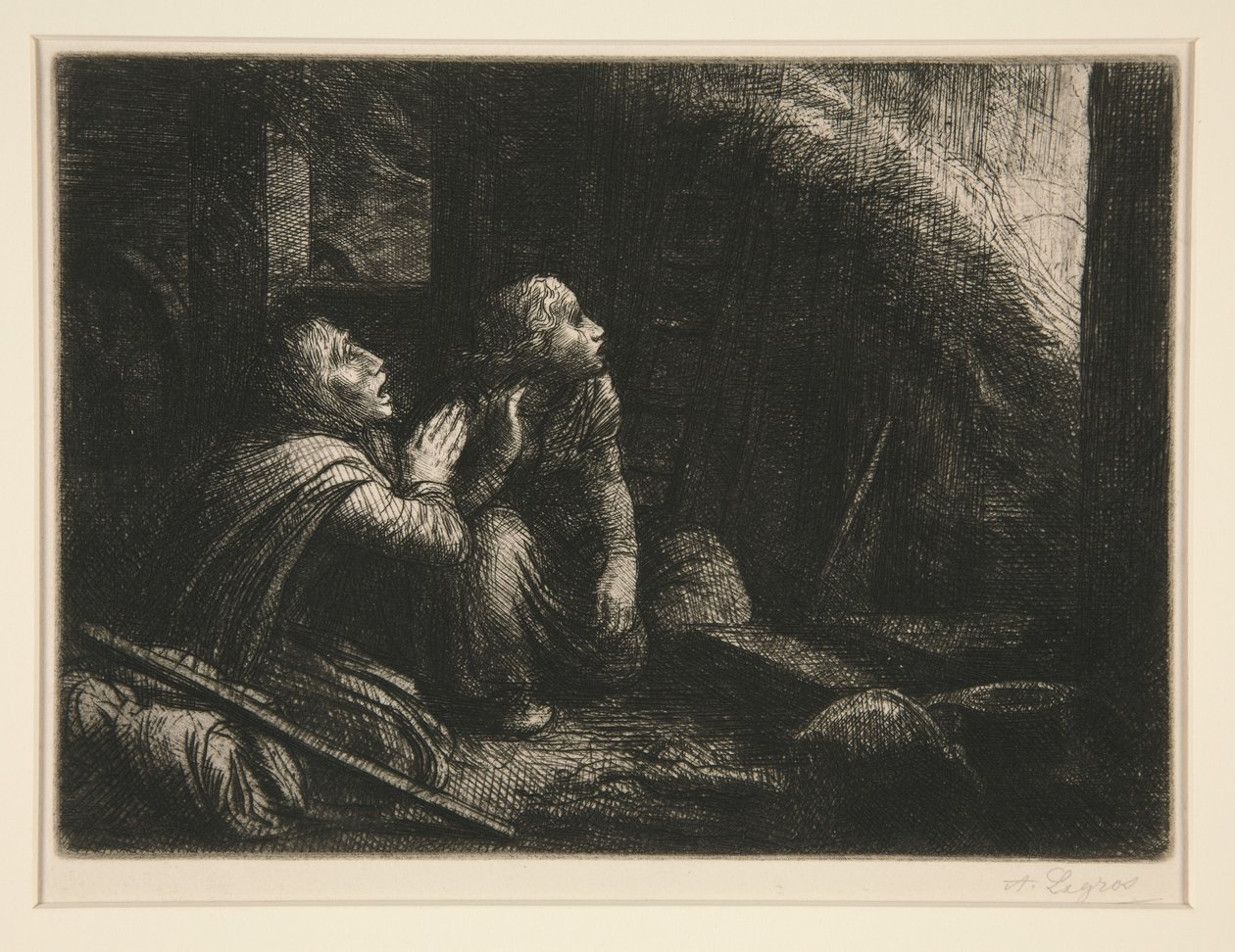 De brand (The Fire) door Alphonse Legros